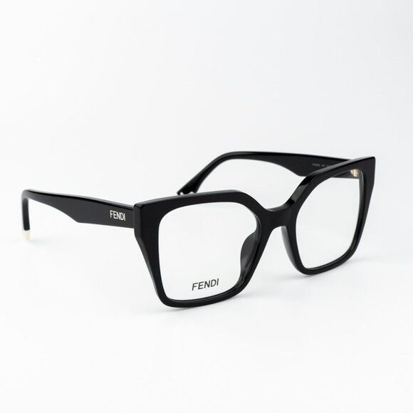 NEW Fendi FE50002I WAY 001 Shiny Black Unisex Square Oversized Eyeglasses - Picture 1 of 10